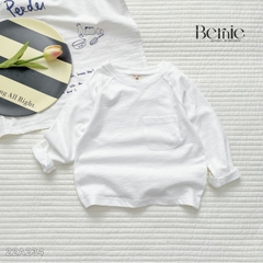 Áo phông trơn dài tay unisex cho bé trai gái BERNIE cotton xược mềm mại nhiều màu 8 đến 25kg 22A234