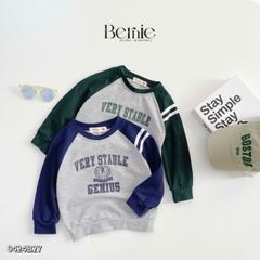 Set bộ thun dài tay raplang cotton da cá họa tiết in chữ thể thao cho bé trai 1 đến 7 tuổi BERNIE 0424B27
