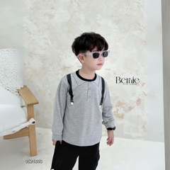 Set bộ tay dài họa tiết đai in kèm quần dài da cá cho bé trai size 1 đến 7 tuổi BERNIE 0524B03