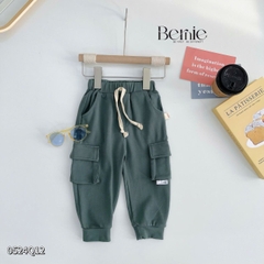 Quần dài túi hộp phối tag cho bé trai phong cách thể thao sành điệu 1 đến 7 tuổi BERNIE 0524Q12