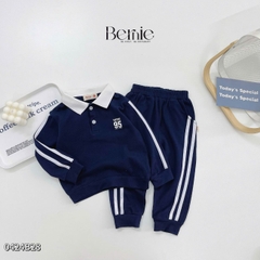 Set bộ thun dài tay raplang cotton da cá họa tiết in chữ thể thao cho bé trai 1 đến 7 tuổi BERNIE 0424B27