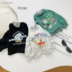 Áo sweater tay dài họa tiết in hình thỏ và vịt dễ thương cho bé trai bé gái 1đến 7tuổi BERNIE0724A21