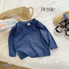 Áo phông trơn dài tay unisex cho bé trai gái BERNIE cotton xược mềm mại nhiều màu 8 đến 25kg 22A234