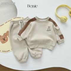 Set bộ quần áo thun dài tay thu đông cho bé trai chất liệu nỉ bông 1 đến 7 tuổi BERNIE H0924B43