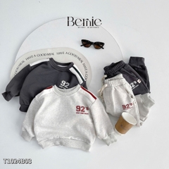 Set bộ thun thể thao tay dài phối màu chất da cá họa tiết 92 cho bé trai size 1 đến 7 tuổi BERNIE T1024B03