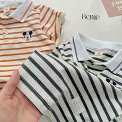 Set đồ đi chơi bé trai set bộ kẻ áo thun polo thêu ngực kèm quần kaki size 1 đến 7 tuổi BERNIE H1024B23