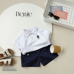 Set bộ cộc tay thun cotton họa tiết hình in lạ mắt phong cách hàn quốc cho bé trai 1 đến 7 tuổi BERNIE H1024B31