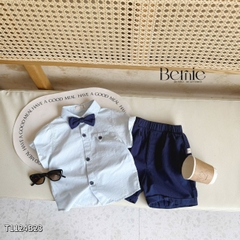 Set sơ mi bé trai công tử kèm nơ cho bé thôi nôi sinh nhật sự kiện size 9 tới 28kg BERNIE T1124B23