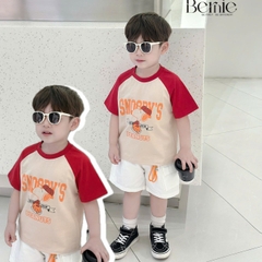 o thun tay ngắn raplang unisex cho bé trai bé gái họa tiết cún Snoopy nhiều màu size 9 tới 28kg BERNIE P0125A20