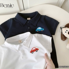 Set bộ polo tay ngắn cho bé trai họa tiết thêu ô tô kèm quần short kaki size 9 tới 25kg BERNIE H0625B36