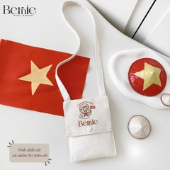 Túi vải canvas trẻ em đéo chéo in em bé yêu nước kích thước nhỏ 11 x 14cm làm phụ kiện thời trang BERNIE