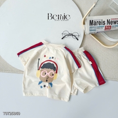 Set bộ polo cho bé trai áo thun tay ngắn họa tiết câụ bé kèm quần short size 1 đến 7 tuổi BERNIE T0725B60 