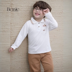 Set bộ polo dài tay chất polo cá sấu họa tiết thêu Gấu Boy kèm quần kaki dài cho bé trai size 1 đến 7 tuổi BERNIE T0425B45