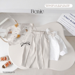 Set bộ vest dài tay 3 chi tiết Vest quần nơ cho bé trai phong cách hàn quốc đi tiệc đi chơi 1 đến 7 tuổi BERNIE T1123B015