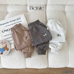  Quần dài quần nỉ da cá họa tiết thêu cún cho bé trai bé gái size 9 tới 25kg BERNIE H0525Q31