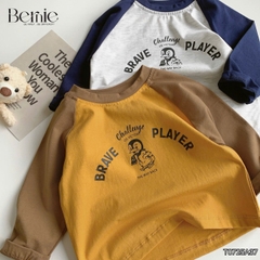 Áo thun áo phông dài tay raplang họa tiết Penguin unisex cho bé trai bé gái đi học đi chơi 9 đến 28kg BERNIE T0725A37