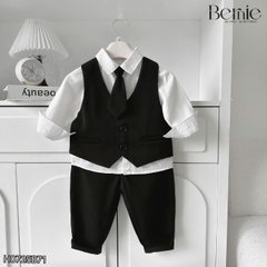 Set bộ vest hoàng gia 6 chi tiết dài tay cho bé trai đi tiệc đi sự kiện size 9 tới 28kg BERNIE H0725B71