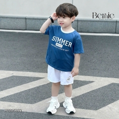 Set đồ thun tay ngắn basic phối màu cho bé trai mùa hè Hello summer size 1 đến 7 tuổi BERNIE H0225B32