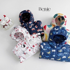 Áo khoác gió chần bông kèm nón nhiều màu cho bé trai bé gái size 11kg tới 25kg BERNIE T0125A25