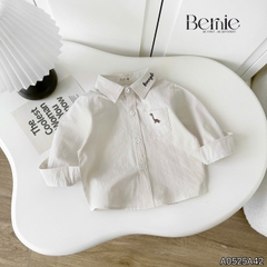 Áo sơ mi dài tay bé trai thêu khủng long phong cách hàn quốc chất thô hàn mềm mại BERNIE cho bé 8 đến 24kg