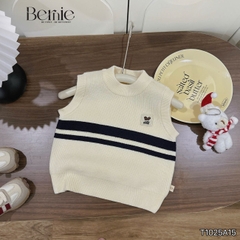 Áo gile len unisex bé trai bé gái 3 màu phối gấu phong cách hàn quốc cho bé trai 1 đến 7 tuổi BERNIE T1025A15