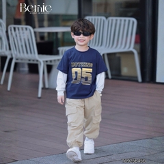 Set bộ bé trai áo thun cotton tay dài phối màu họa tiết Bothing kèm quần gió dài size 12 tới 28kg BERNIE T0925B45Đ