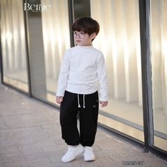  Quần dài quần da cá lưng thun phối màu bo chun họa tiết thêu chữ Hey cho bé trai bé gái size 9 tới 28kg BERNIE H0925Q37