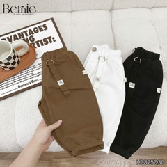 Quần kaki dài phối dây đính tag cho bé trai dáng baggy phong cách Hàn quốc size 9 tới 28kg BERNIE H0825Q30