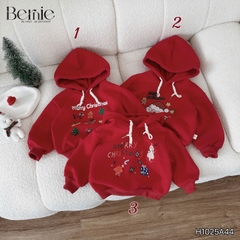 Áo noel áo hoodie tay dài màu đỏ giáng sinh cho bé trai bé gái Mery Christmas size 1 đến 7 tuổi BERNIE H1025A44