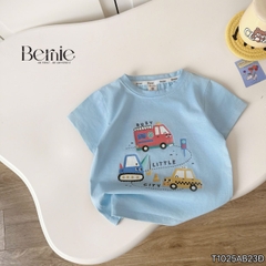 Set bộ tay ngắn họa tiết Car ô tô sắc màu cho bé trai áo thun cotton và quần short 1 đến 7 tuổi BERNIE T1025B23Đ