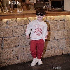 Set bộ thể thao dài tay chất cotton da cá họa tiết hoạt hình kèm quần dài size 9 tới 25kg BERNIE H0725B22 
