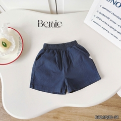 Quần sooc đùi linen kaki mềm bé trai bé gái unisex màu trắng nâu be BERNIE phong cách hàn quốc 7kg đến 30kg