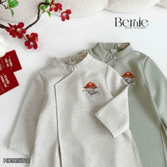 Set áo dài cách tân kèm quần cho bé trai chất lụa vân Thiên tử mặc Tết size 9 đến 25kg BERNIE H0925B11