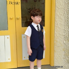 Set vest gile đồng phục đôi học sinh phong cách hàn quốc cho bé trai bé gái kèm cà vạt size 9 tới 28kg BERNIE H1125B25