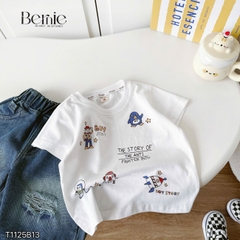 Bộ đồ bé trai Boy Story áo thun cotton quần jean rách mềm Set đồ bé trai năng động đi học đi chơi  BERNIE T1125B13