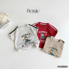 Set bộ cộc phong cách thể thao áo cotton họa tiết Home run kèm quần short cho bé trai size 9 tới 28kg BERNIE H1025B50