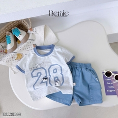 Set bộ tay ngắn cho bé trai họa tiết Best friend 28 kèm quần short kaki size 9 tới 28kg BERNIE H1125B44