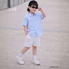 Áo sơ mi tay ngắn Basic nhiều màu unisex cho bé trai bé gái size 9kg tới 25kg BERNIE H1125A49Đ