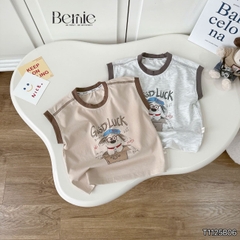 Set bộ tanktop áo thun họa tiết Poppy năng động kèm quần short cho bé trai  size 9 đến 25kg BERNIE T1125B06