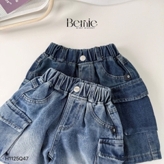 Quần short quần jean túi hộp cho bé trai đi chơi đi học size 11kg tới 28kg BERNIE KIDS H1125Q47