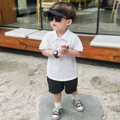 Set đồ bộ Polo tngắn tay cho bé trai áo thun cotton quần kaki vintage hàn quốc 1 đến 7 tuổi Bernie kids