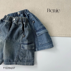  Quần short quần jean denim túi hộp cho bé trai đi chơi đi học size 11kg tới 28kg BERNIE KIDS T1225Q37