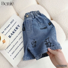 Quần short quần jean cho bé trai họa tiết thêu ngộ nghĩnh đi chơi đi học size 11kg tới 28kg BERNIE KIDS H0226Q12