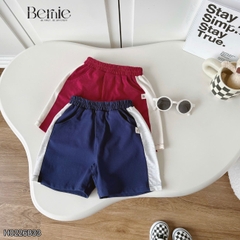 Set bộ polo tay ngắn cổ dệt họa tiết huy hiệu kèm quần short cho bé trai size 11 tới 28kg BERNIE H0226B33
