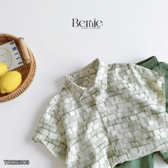 Set sơ mi bé trai Olive Boy áo tay ngắn họa tiết loang kèm quần short 11kg tới 28kg BERNIE T0226B03