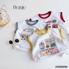 Set bộ bé trai áo tanktop sắc màu phong cách hàn quốc kèm quần short size 1 tới 7 tuổi BERNIE H0326B03Đ