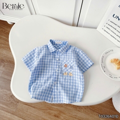 Set sơ mi 3CT travel holiday cho bé trai áo sơ mi áo ba lỗ và quần short cho bé trai size 11 tới 25kg BERNIE H1225B30