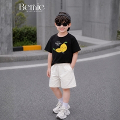 Set bộ tay ngắn unisex cho bé trai áo thun họa tiết Lemon day kèm quần short kaki size 9 đến 25kg BERNIE H0426B51Đ