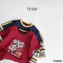 Set bộ dài áo thun cotton tay phối kẻ Play Time kèm quần gió dài cho bé trai size 11 tới 28kg BERNIE T0426B12