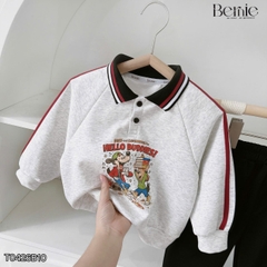 Set bộ polo unisex cho bé trai bé gái áo polo tay dài họa tiết Hello Buddies kèm quần dài size 9 tới 28kg BERNIE T0426B10